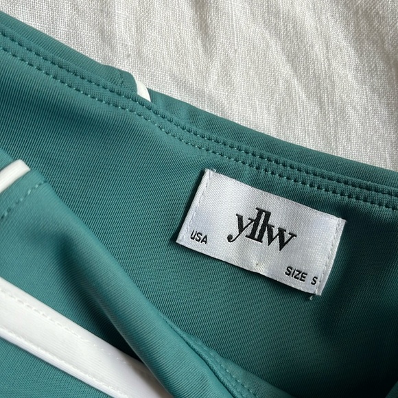 Yellow The Label Contour Leggings Sz S Brans New Beautiful 💚 - Picture 3 of 10